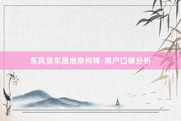 东风货车质地奈何样-用户口碑分析